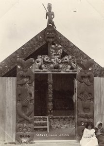 Gesneden Maori-whare, c.1900 door Robert Marsh